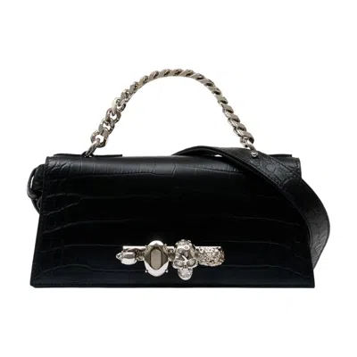 Alexander Mcqueen Women Jeweled Mini Shoulder Bag In Black