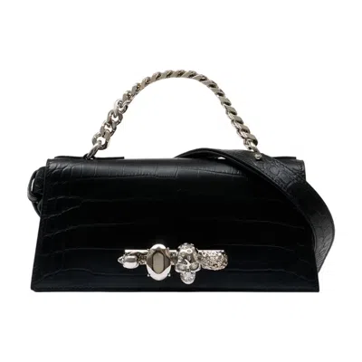 Alexander Mcqueen Jewel Mini Shoulder Bag In Black