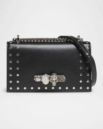 Alexander Mcqueen Jeweled Calfskin Leather Satchel Bag