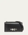 Alexander Mcqueen Jeweled Calfskin Leather Satchel Bag