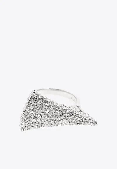 Alexander Mcqueen Jewelled Tiger Claw Ring In Silver