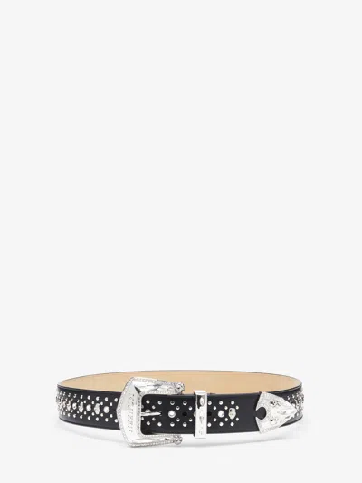 Alexander Mcqueen Jewelled Arrow Belt In Black