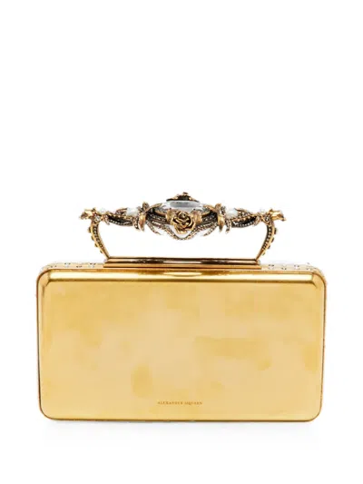 Pre-owned Alexander Mcqueen Jewelled Clutch Bag In Gold