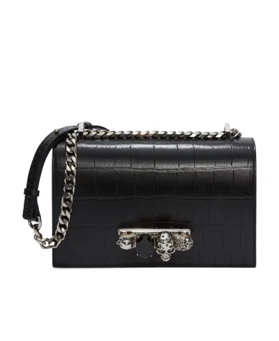 ALEXANDER MCQUEEN ALEXANDER MCQUEEN JEWELLED SKULL EMBOSSED SHOULDER BAG