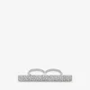 Alexander Mcqueen Double Cross-bar Ring In Palladium In Palladium