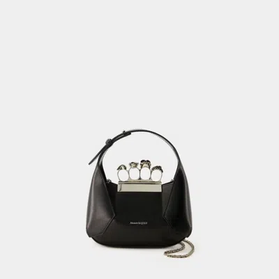 ALEXANDER MCQUEEN JEWELLED HOBO MINI BAG - ALEXANDER MCQUEEN - LEATHER - BLACK