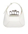 Alexander Mcqueen Jewelled Skull Hobo Bag In White