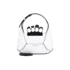 Alexander Mcqueen Leather Jewelled Top-handle Bag In White