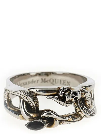Alexander Mcqueen 'jewelled' Ring In Metallic