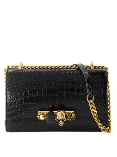 Alexander Mcqueen Jewelled Satchel Bag -  - Leather - Black