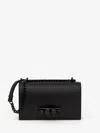 Alexander Mcqueen Blackout Leather Crossbody Knuckle Bag In Black