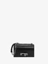 Alexander Mcqueen Jewelled Four-ring Handle Satchel In Black