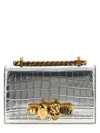 Alexander Mcqueen 'jewelled Satchel' Mini Crossbody Bag In Silver