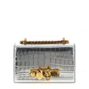 Alexander Mcqueen Jewelled Satchel Mini Crossbody Bag In Silver