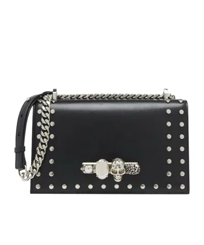 Alexander Mcqueen Jewelled Satchel Mit Nietenverzierung Für Damen In Schwarz In Black