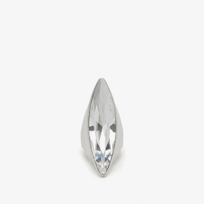 Alexander Mcqueen Jewelled Shard Ring In Antique Silver