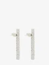 Alexander Mcqueen Jewelled T-bar Earrings In Palladium