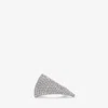Alexander Mcqueen Jewelled Tiger Claw Ring In Palladium