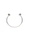 Alexander Mcqueen Jewelled Twin Skull Bracelet In White