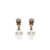 Alexander Mcqueen Pearl Skull Earrings