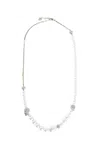 Alexander Mcqueen Skull And Pearl Necklace In Silver