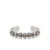 Alexander Mcqueen Multi Skull Cuff Bracelet In Silver