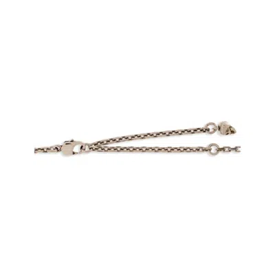 Alexander Mcqueen Monogram Engraved Chained Necklace In Silver