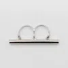 Alexander Mcqueen Cross-bar Ring In Palladium