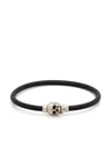 Alexander Mcqueen Skull Rubber Bracelet In Silver