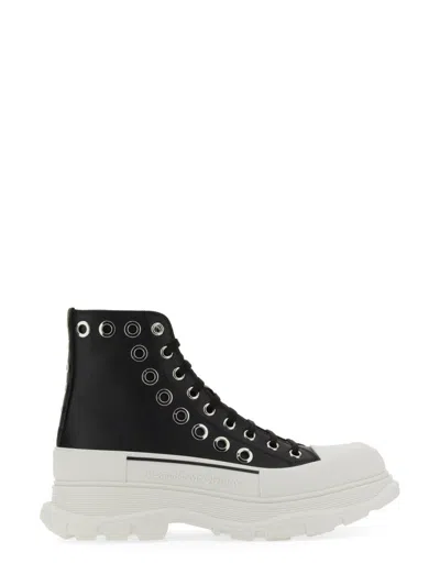Alexander Mcqueen Joey Sneakers With Eyelets 3.6 Cm Sole For Men In Black