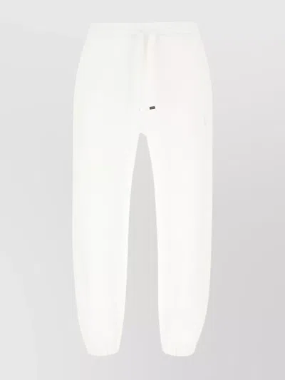 Alexander Mcqueen Joggers Cotton Elastic Cuffs In Optical White