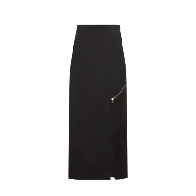 Alexander Mcqueen Pencil Skirt With Zipped Slit In Black
