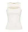 Alexander Mcqueen Slashed Knit Top In White