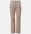 Alexander Mcqueen Kickback Checked Wool Flared Pants In Neutrals