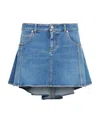 Alexander Mcqueen Kickback Denim Skirt In Blue