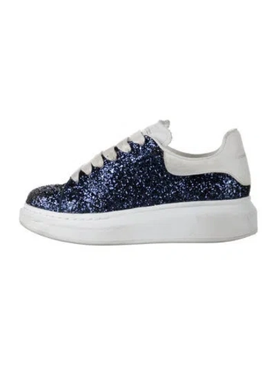 Pre-owned Alexander Mcqueen Kids Girls' Glitter Sneakers In Blue/white