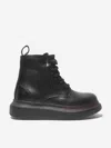 Alexander Mcqueen Kids Leather Lace Up Chunky Boots Eu 31 Uk 12.5 Black In Black