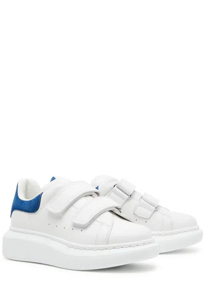 Alexander Mcqueen Kids Oversized Leather Sneakers In White