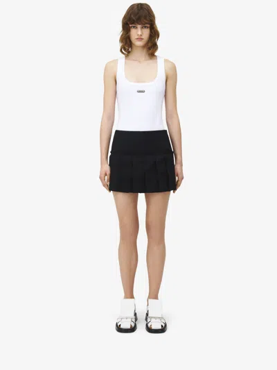 Alexander Mcqueen Kilt Pleated Mini Skirt In Black