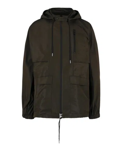 Alexander Mcqueen Kimono Sleeve Windbreaker In Black