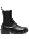 Alexander Mcqueen Calf Leather Chelsea Float Boots In Schwarz