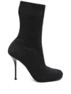 Alexander Mcqueen Black Stretch Nylon Ankle Boots In Black
