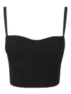 Alexander Mcqueen Knit Cropped Top In Black