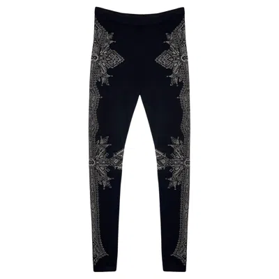 Pre-owned Alexander Mcqueen Knit Cross Leggings In Black