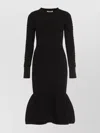 Alexander Mcqueen Knit Midi Dress Silhouette Flared