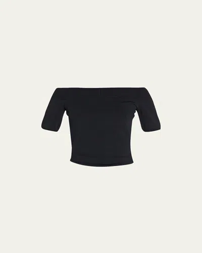 ALEXANDER MCQUEEN KNIT OFF-THE-SHOULDER TOP