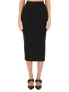 Alexander Mcqueen Pencil Midi Skirt In Black