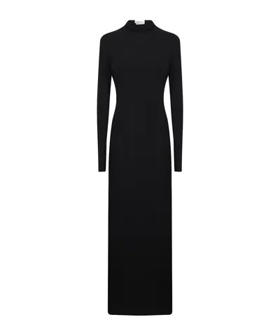 Alexander Mcqueen Knitted Blend Maxi Skirt In Black