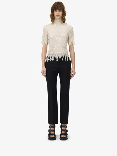 ALEXANDER MCQUEEN KNITTED COBWEB LACE TOP