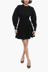 Alexander Mcqueen Paneled Wool-blend Mini Dress